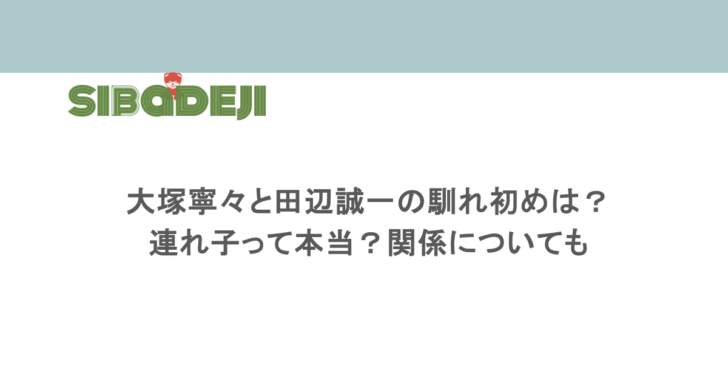 大塚寧々と田辺誠一の馴れ初めは?連れ子って本当?関係についても